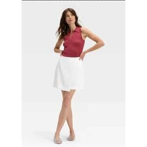 WHITE Women's Linen Blend Skort - A New Day Size 4 NWT